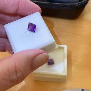Uruguay Amethyst 1.71ct 7x7mm Princess Cut Beautiful Deep Grape Jelly Color